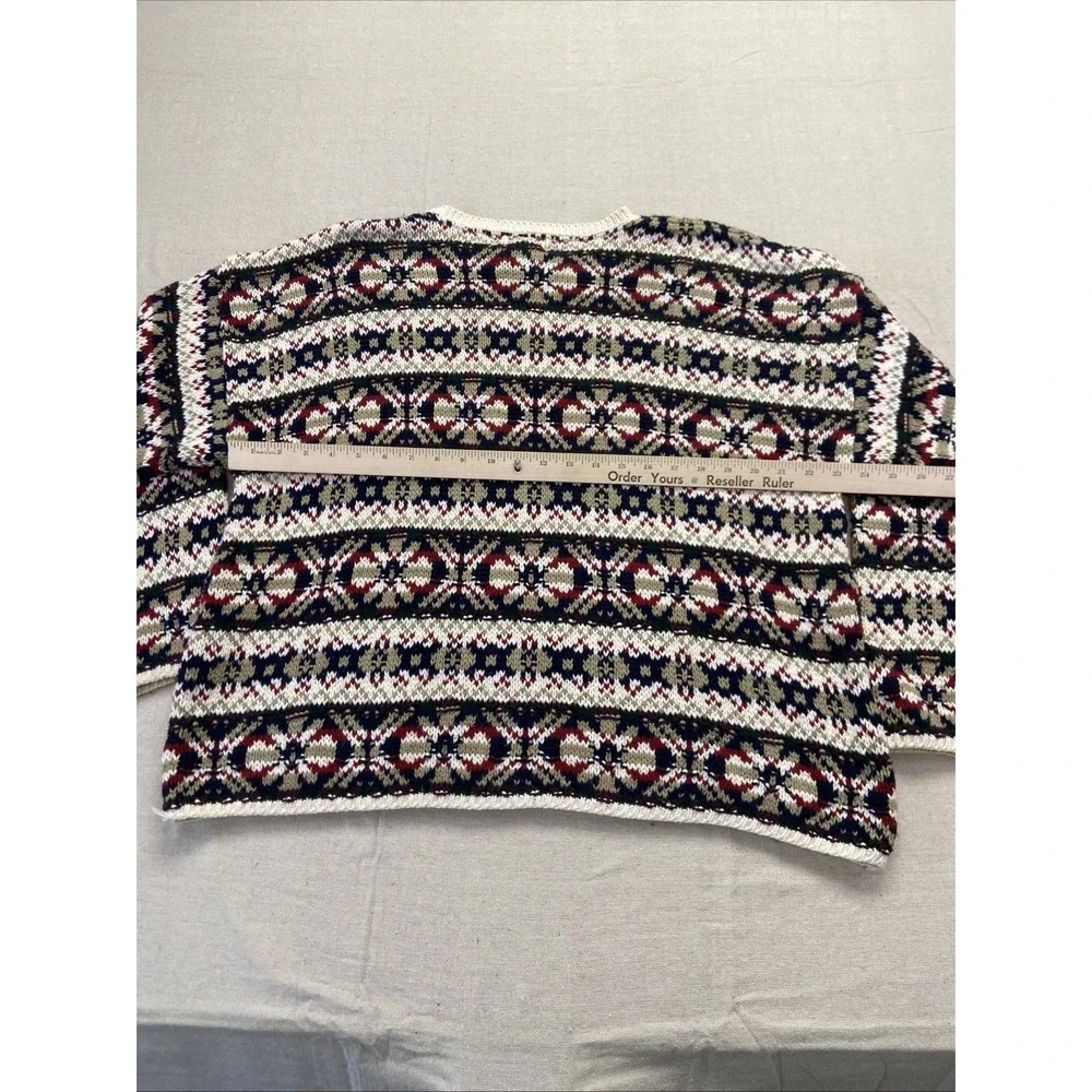 Vintage Eddie Bauer Sweater Womens L Striped Pullover‎ Fair Isle Crewneck 90s